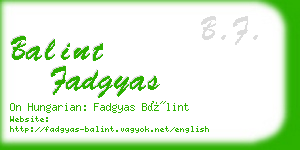 balint fadgyas business card